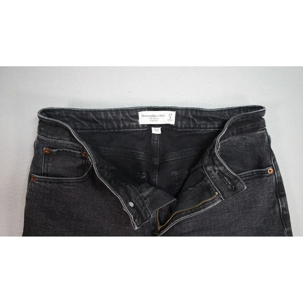 Abercrombie &‎ Fitch The 90s Straight High Rise Jeans Womens 27 Black Wash Denim